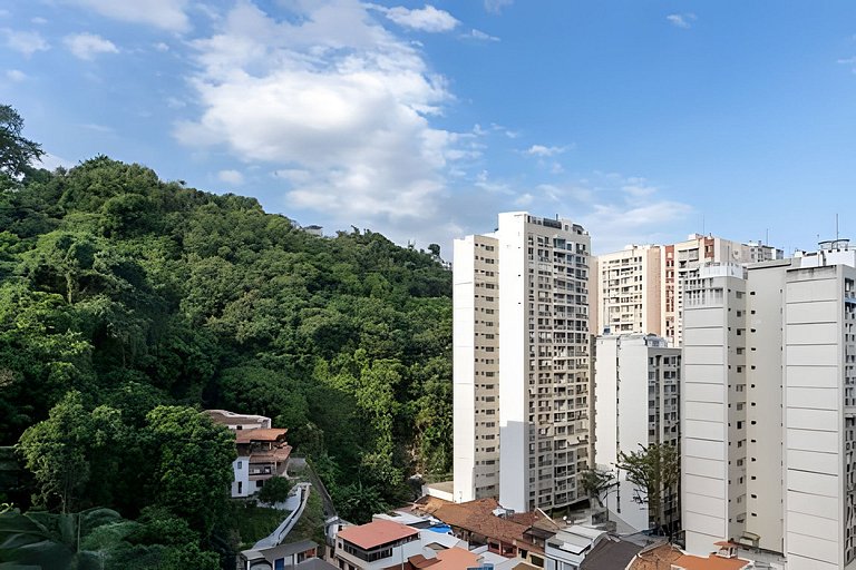 Apart Copa com Piscina, Varanda e Serviços
